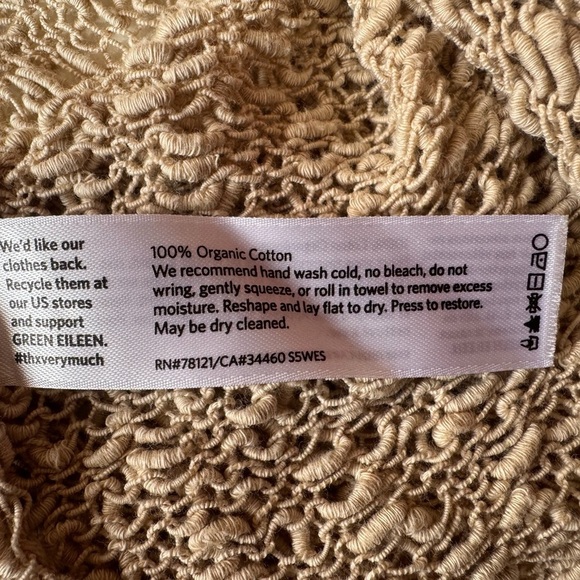 Eileen Fisher Organic Cotton Sweater | Neutral Oatmeal | Open Knit | Women Large - Picture 12 of 12